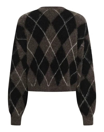 Gestuz - GZSida Multi Cardigan - Black/Chestnut/Ivory